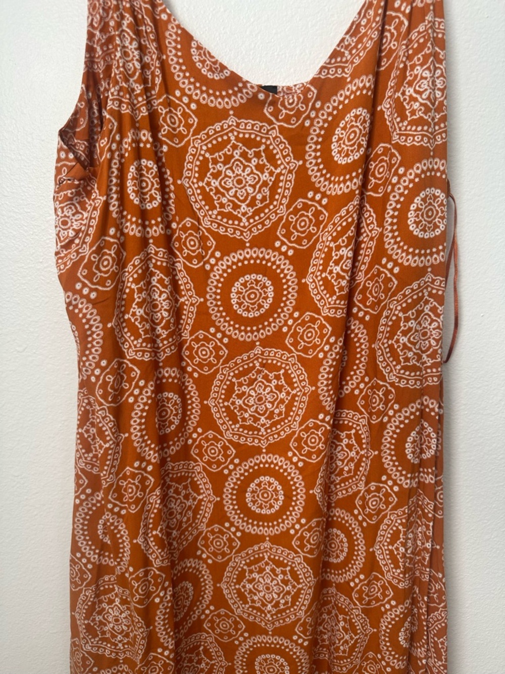 MSK Rayon Orange and White Printed Maxi Dress - Picture 9 of 9